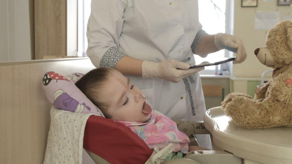 An orphan at Odesa's state-run orphanage