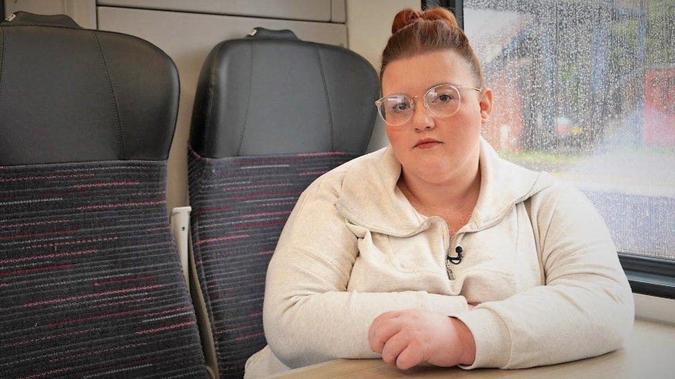 Rail passenger Rachel Stephens, from Treherbert