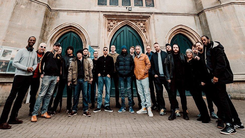 Bristol musicians outside of Trinity Community Centre