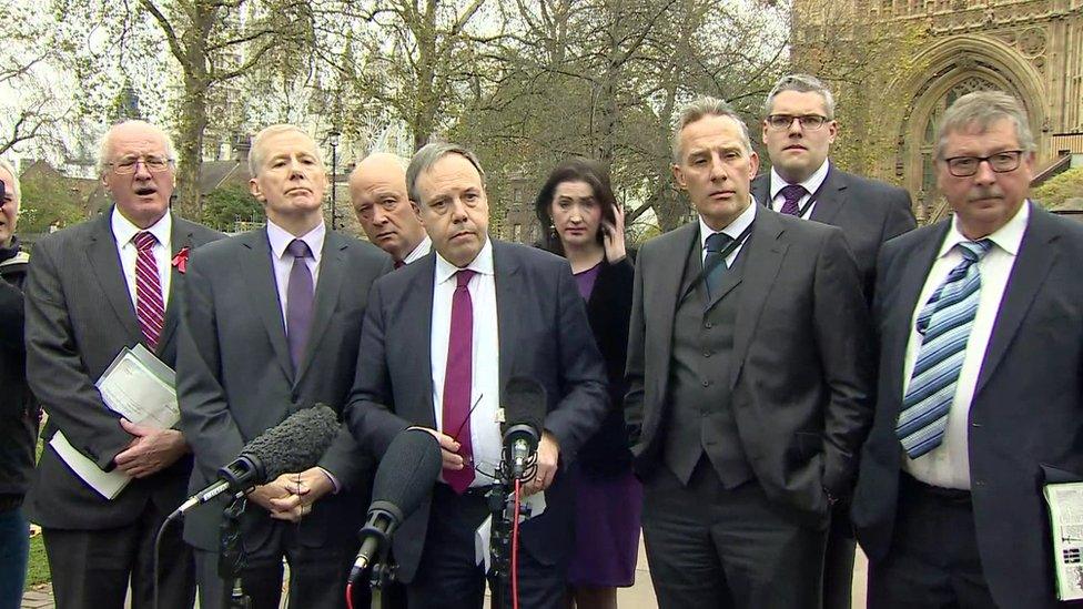 DUP MPs outside House of Commons