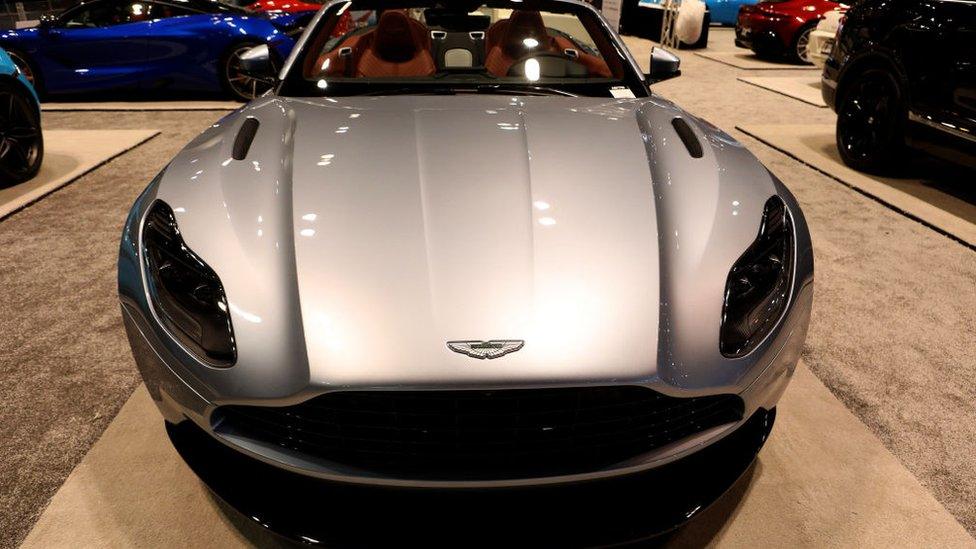 The Aston Martin DB11 on display at the Annual Chicago Auto Show in February