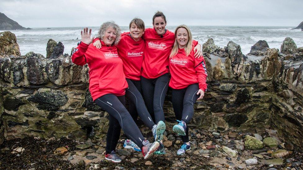 Oarsome Foursome team including Linda Whittaker