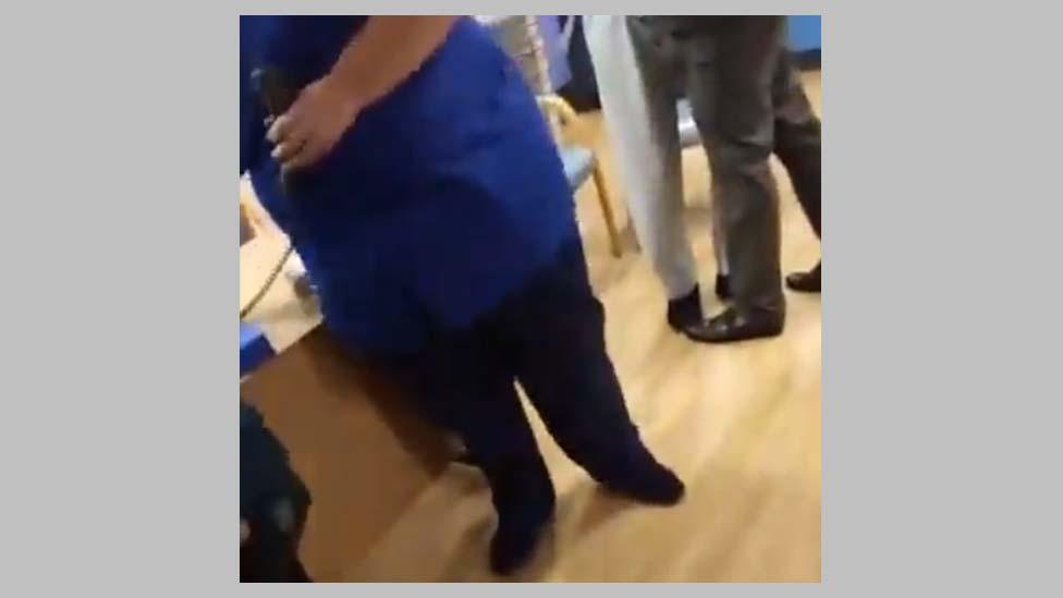 Screengrab of activists invading Liverpool's Aintree University Hospital