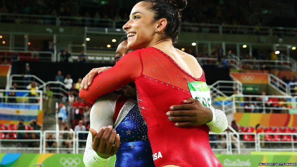 Simone Biles and Alexandra Raisman