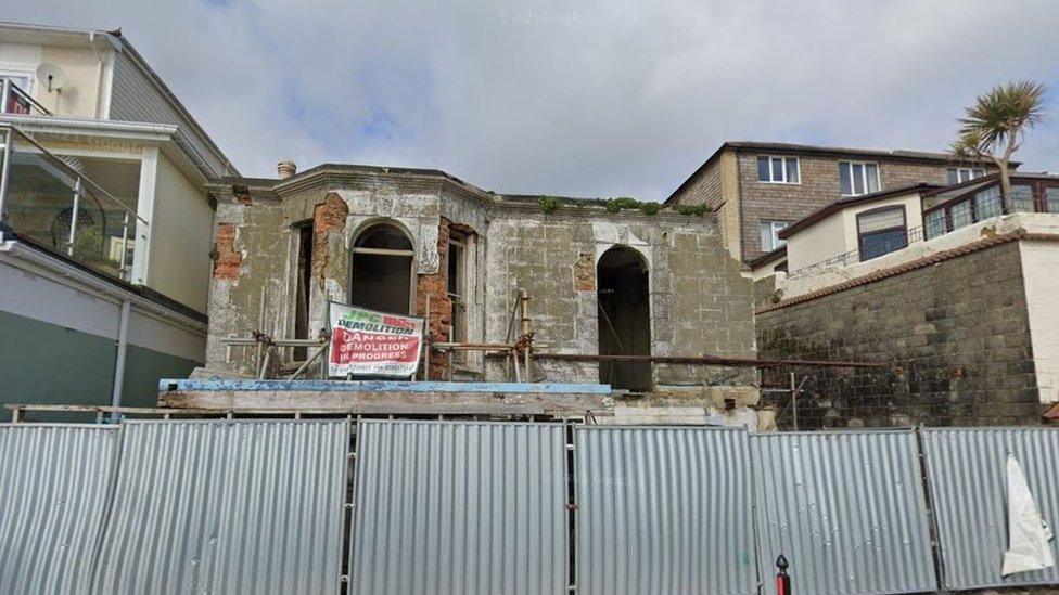 The La Veness site, pictured in March 2021, although demolition of the building has started