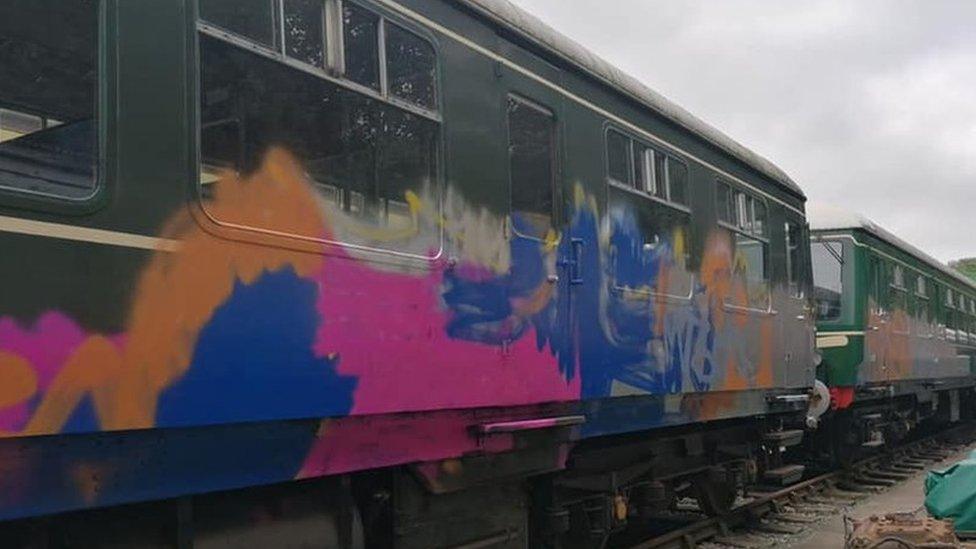 Graffiti on train