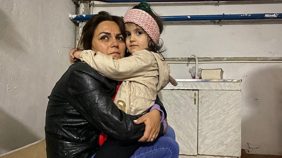 A mother and daughter in Nagorno-Karabakh