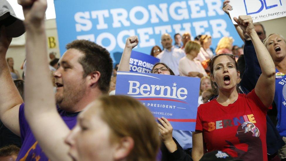 Clinton Sanders campaign event