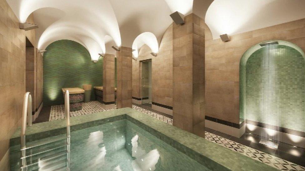 Artist's impression of Turkish baths