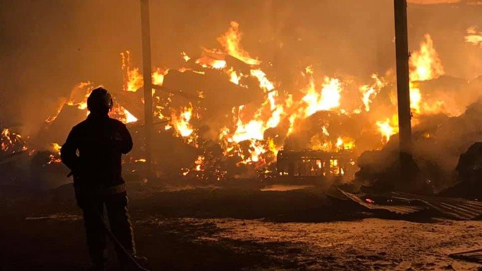 Creech St Michael barn fire