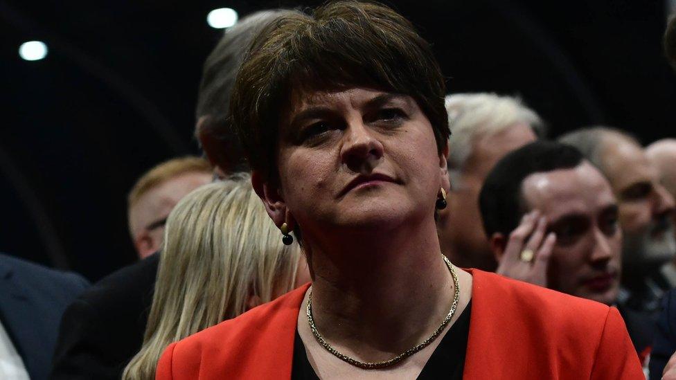 Arlene Foster at the election count in Belfast on Friday morning