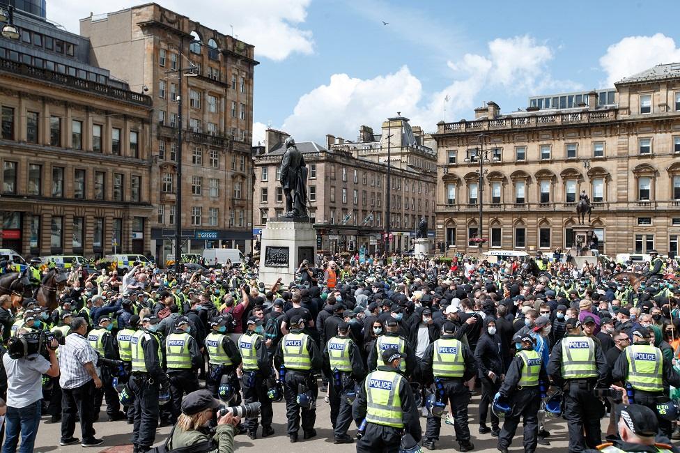 Black Lives Matter Protest in Glasgow's George Square