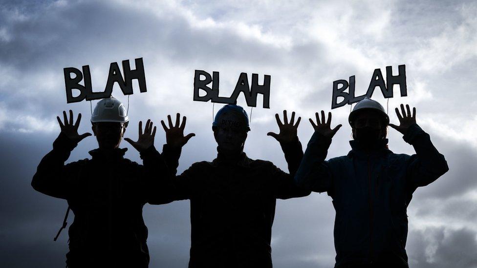 Friends of the Earth activists at demo during the COP26 summit