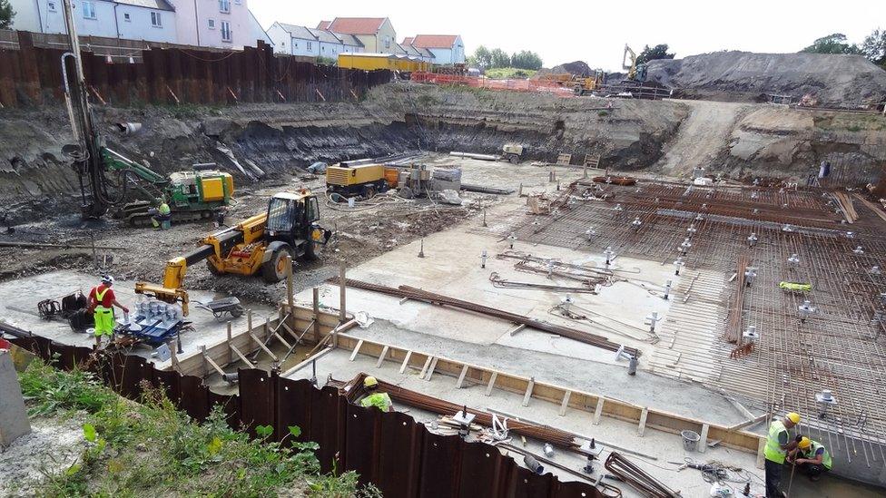 Ground works for storm tank