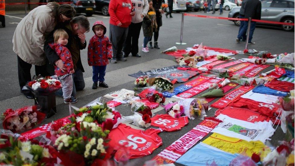 Tributes at Liverpool Football Club