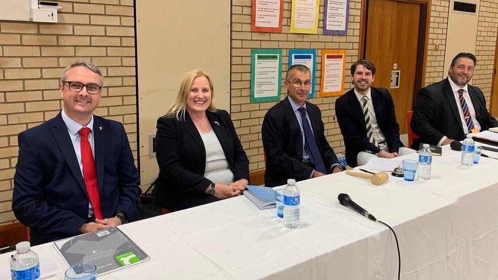 Rushen candidates at public meeting