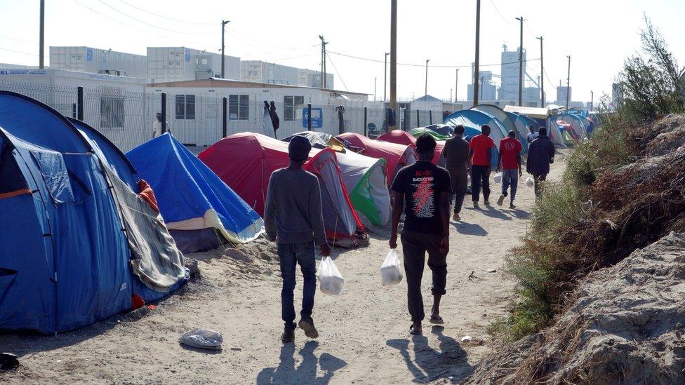 People in the Calais camp