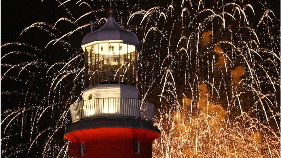 Display team UK Fireworks Company. British Firework Championships 2023 held in the city of Plymouth - Day 1.