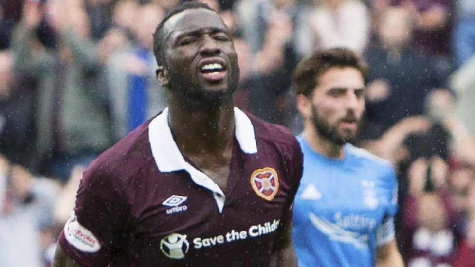 Hearts striker Isma is left disappointed