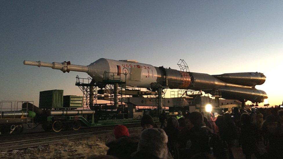 Soyuz rocket roll-out