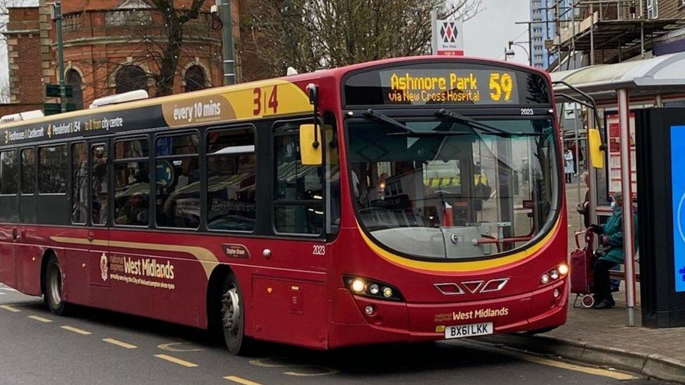 a bus in Wolverhampton