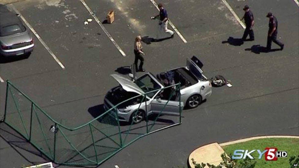 The convertible Ford Mustang car that Mohammad Youssuf Abdulazeez was driving - 16 July 2015