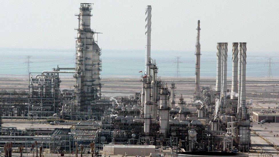 Ras Tannura's oil production plant near Dammam in Saudi Arabia