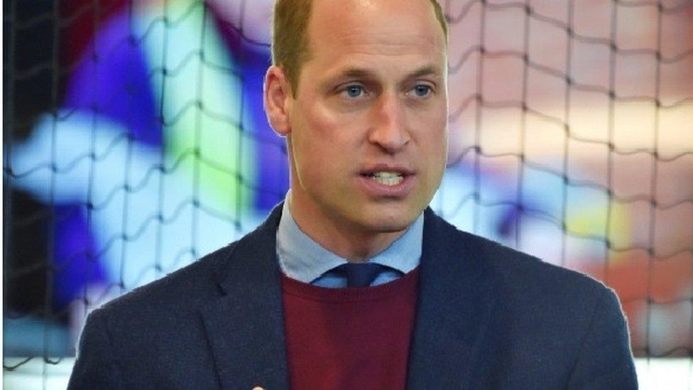 Prince William, Duke of Cambridge speaks to Aston Villa players at Bodymoor Heath Training Centre