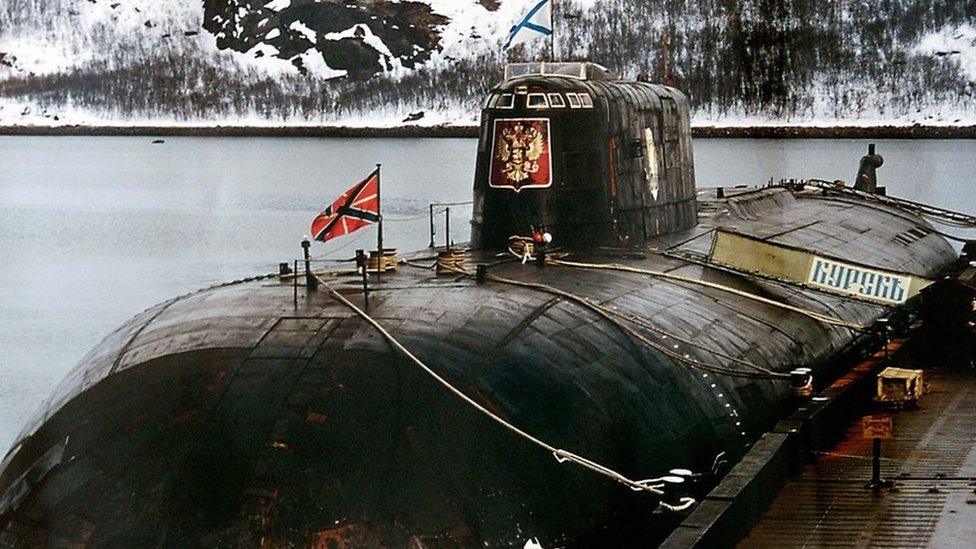 Russia's Kursk submarine, which later sank, in an undated picture