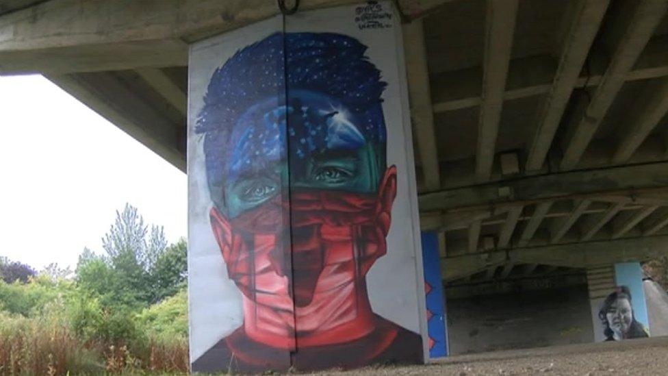 Mural on underpass at Nene Park