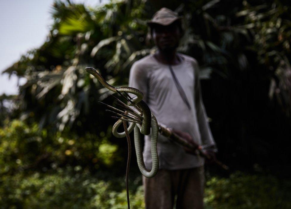 Patrick Atelo displays a live Mamba