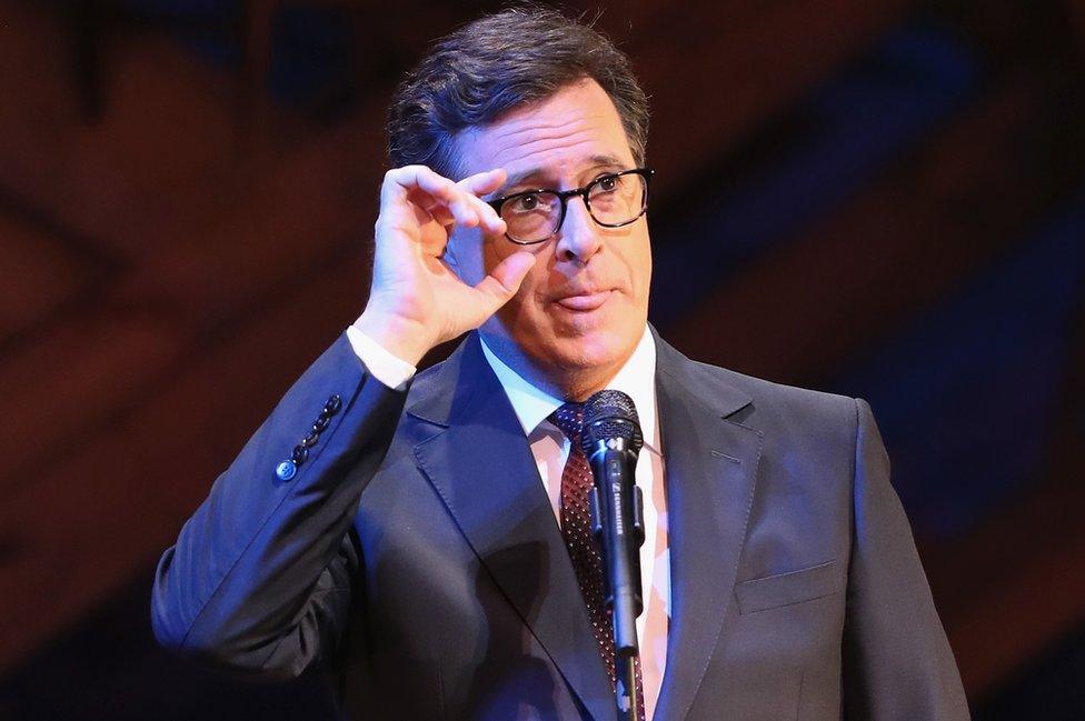 Late Show host Stephen Colbert pictured at Broadway's Jacobs Theater on 19 September, 2016.