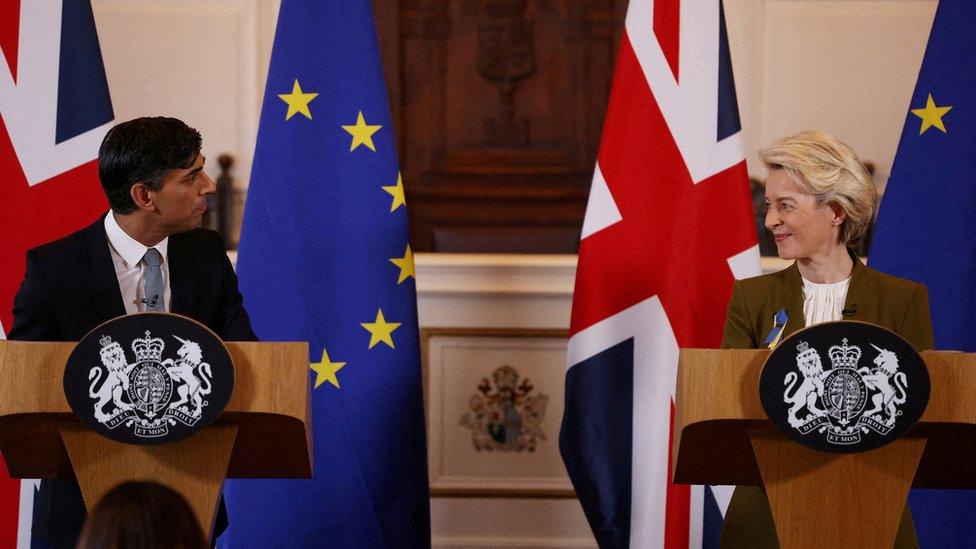 Rishi Sunak and European Commission President Ursula von der Leyen