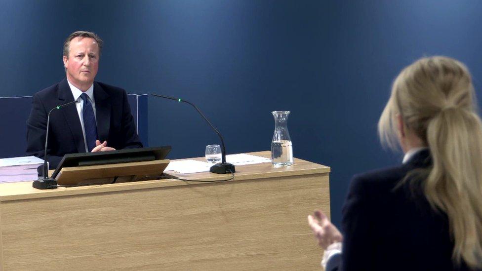 David Cameron giving evidence at inquiry