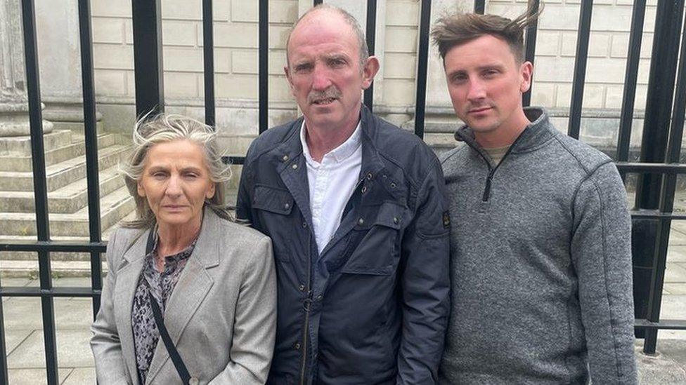 Raychel Ferguson's family outside court