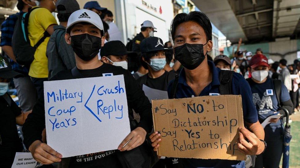 Protest signs