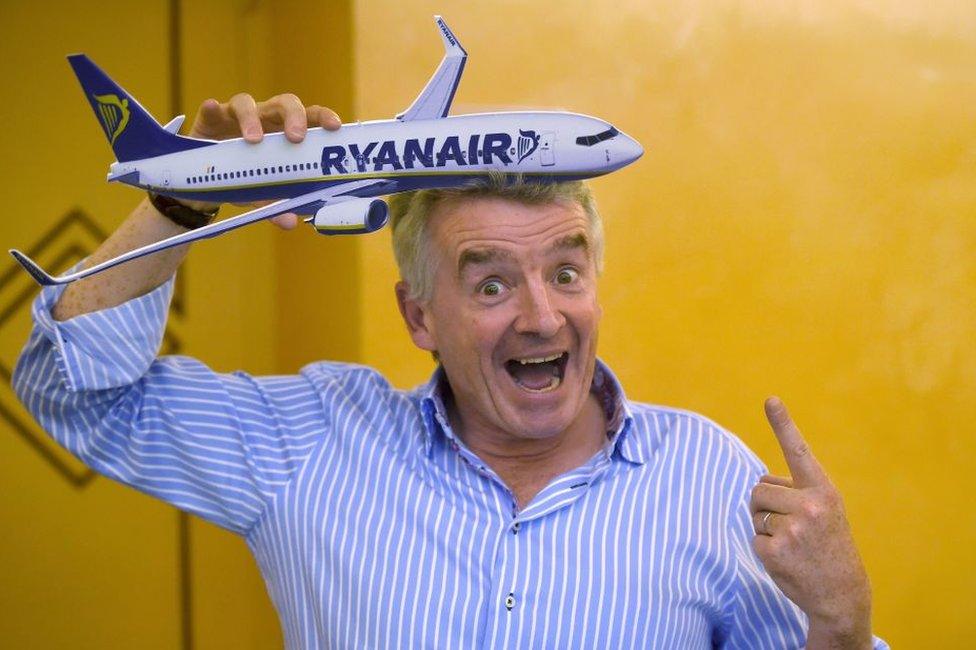 Ryanair's chief executive Michael O'Leary poses during a press conference on June 27, 2017 in Rome