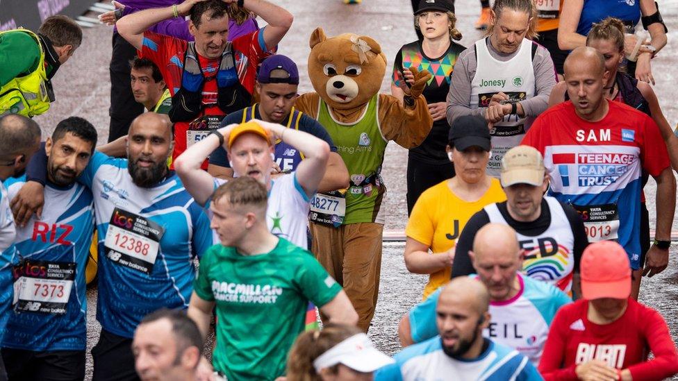 Runners at the London Marathon