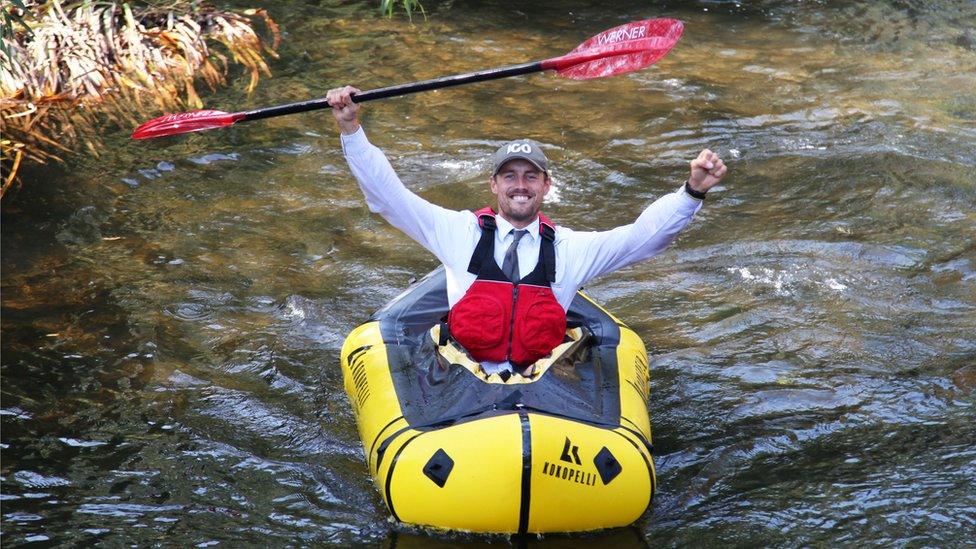 George Bullard in his kayak