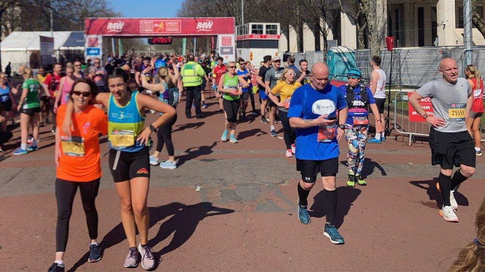 Runners after the Cardiff Half