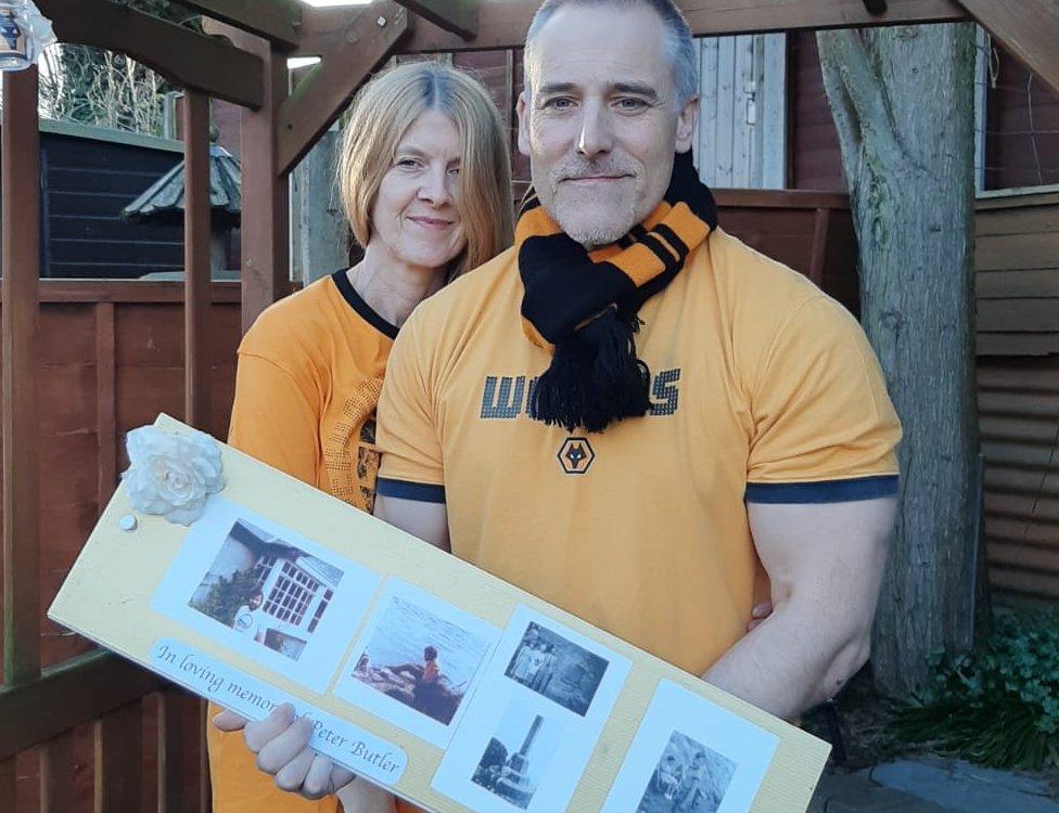 The couple in Wolves shirts