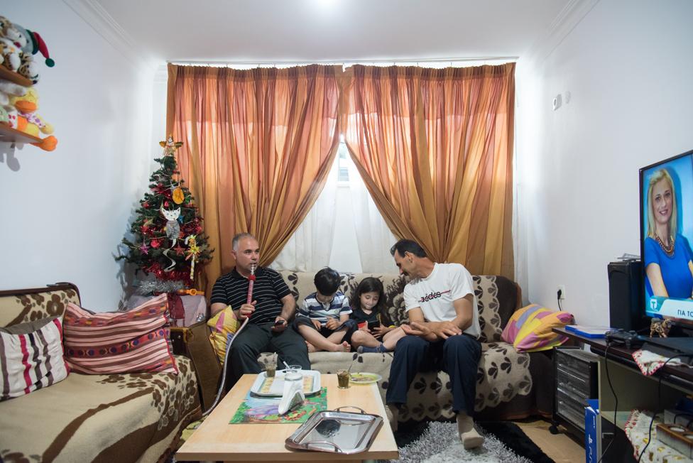 Ahmed with his brother in law Ahmed Razak and nephews Khaled and Sultan - Ahmed tries to see all of his family members every day, if only for a short while