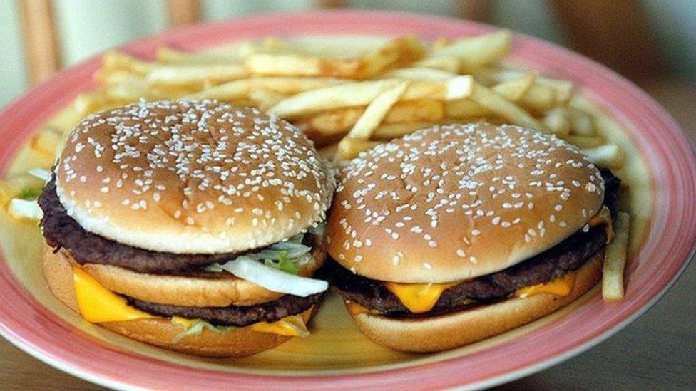 Beef burgers with fries