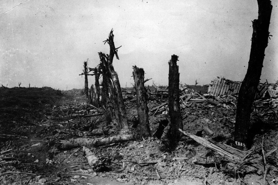 Bapaume - Arras sector of the battlefield after the first Battle of the Somme had taken place