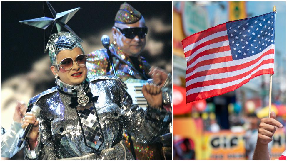 Verka Serduchka and the American flag