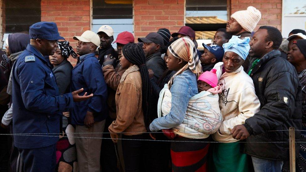 People queuing up early in the morning to cast their vote