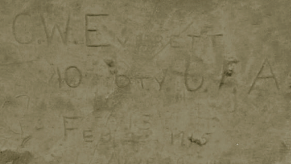 A soldier's name on a wall near Lens, France