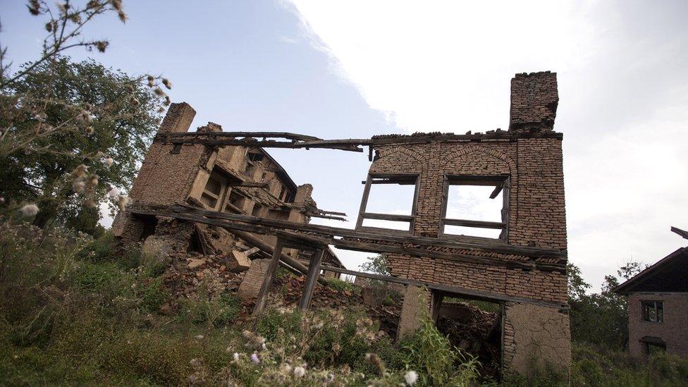 Ruined homes of Kashmiri pandits