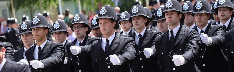 Police officers graduating from training college