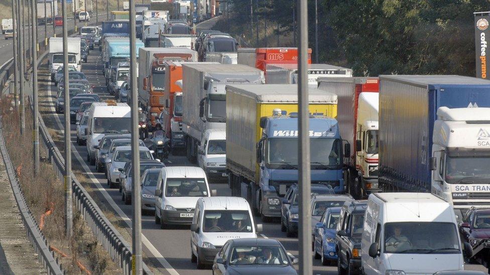 Lorries on the M6